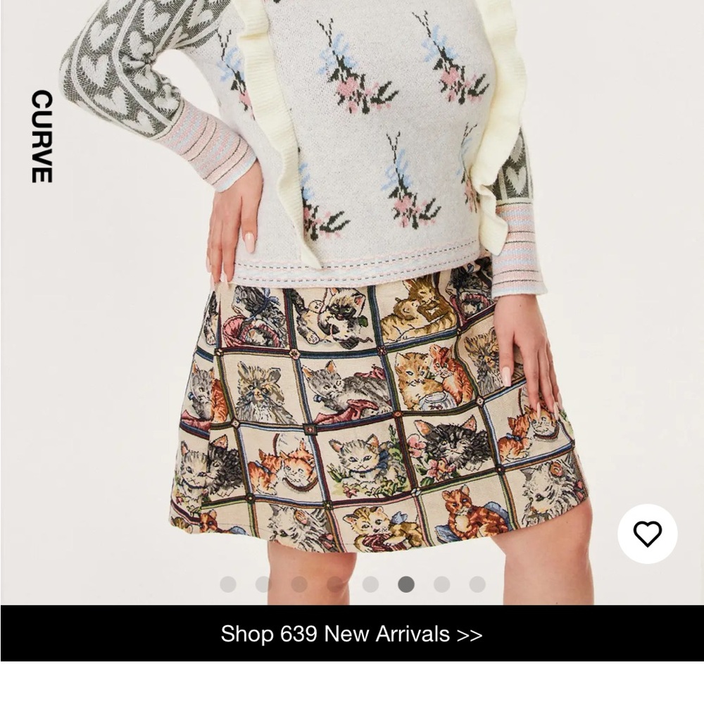 Cider Floral and Heart Pattern Sweater
